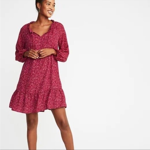 Old Navy Georgette ruffle swing dress size large NWT - Picture 1 of 13